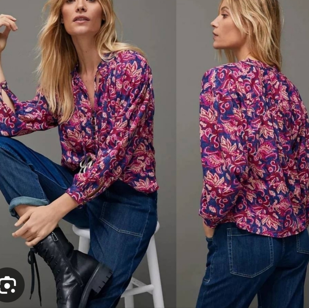 Pilcro Anthropologie Lucille Peasant Blouse